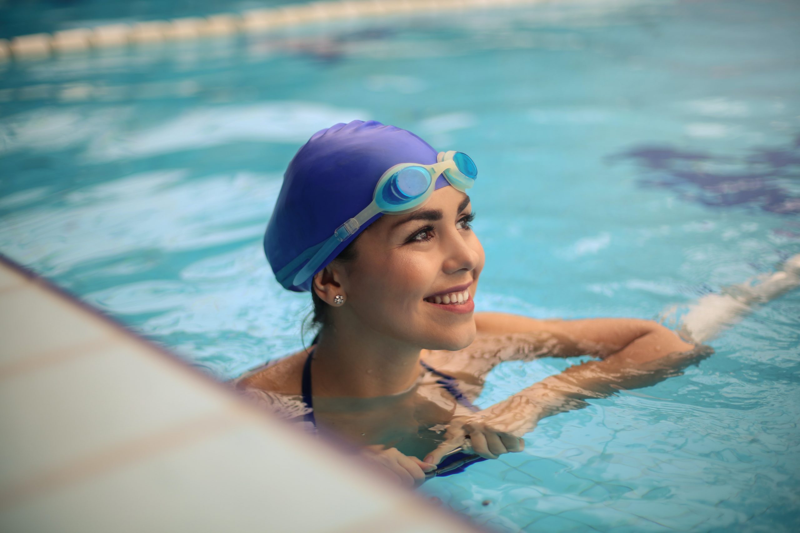 girl swimmer smiling