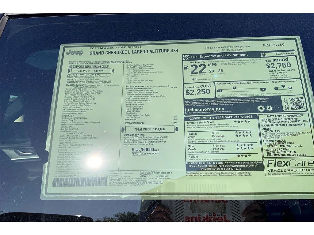 2026 Jeep Grand Cherokee L Laredo Altitude